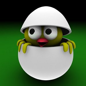 3d egg easter bird model