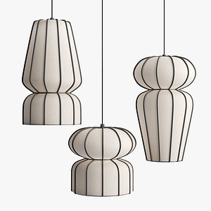 Pendant lamp Kanso B  D  E  by Length Breadth Height 3D model