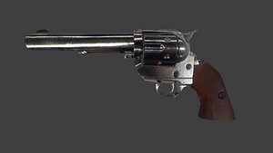 revolver .45 low poly