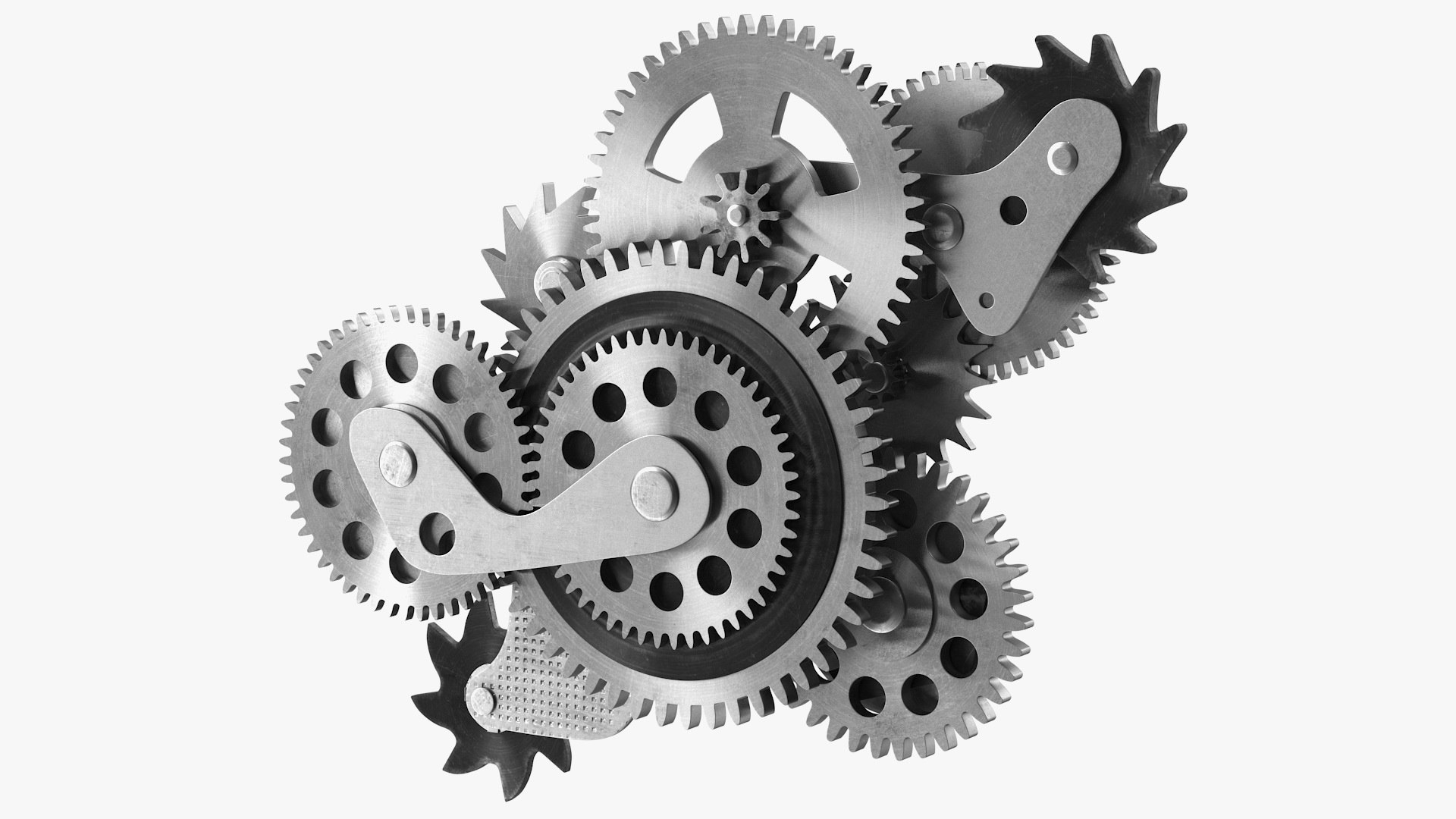 Cog Gears Silver 3D model preview