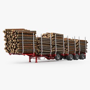 Logging Trailer Manac with Small Logs