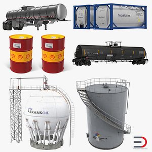 oil storage tanks 2 3D model