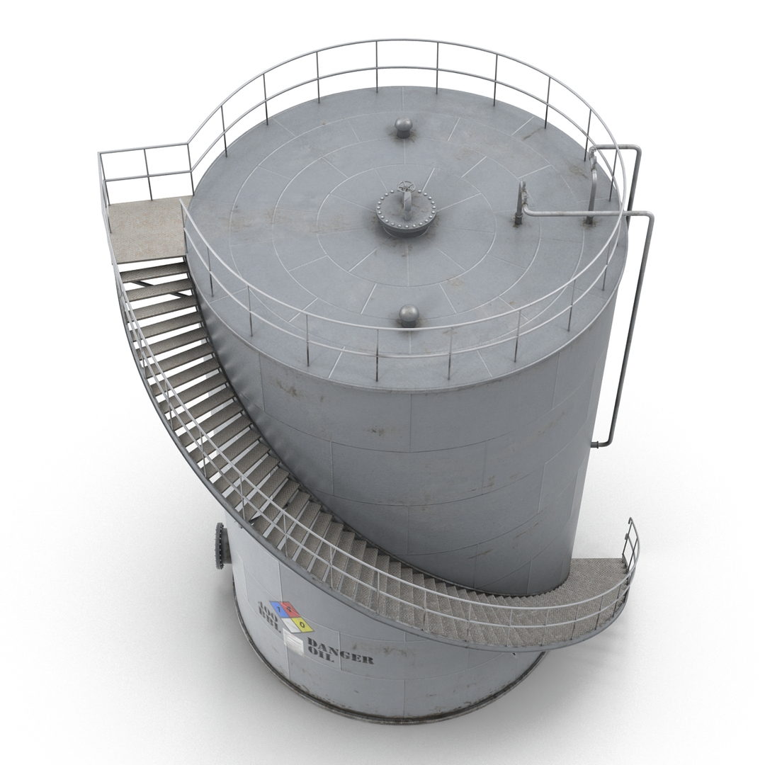 Oil storage tanks 2 3D model - TurboSquid 1179019