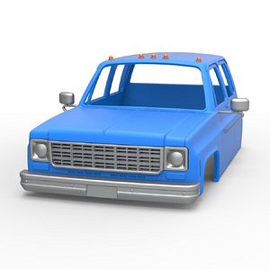 Diecast Shell of Vintage Transporter truck Scale 1 to 25 3D model