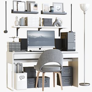 3D IKEA office workplace 104 model