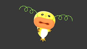 electric fish character rigged 3D model