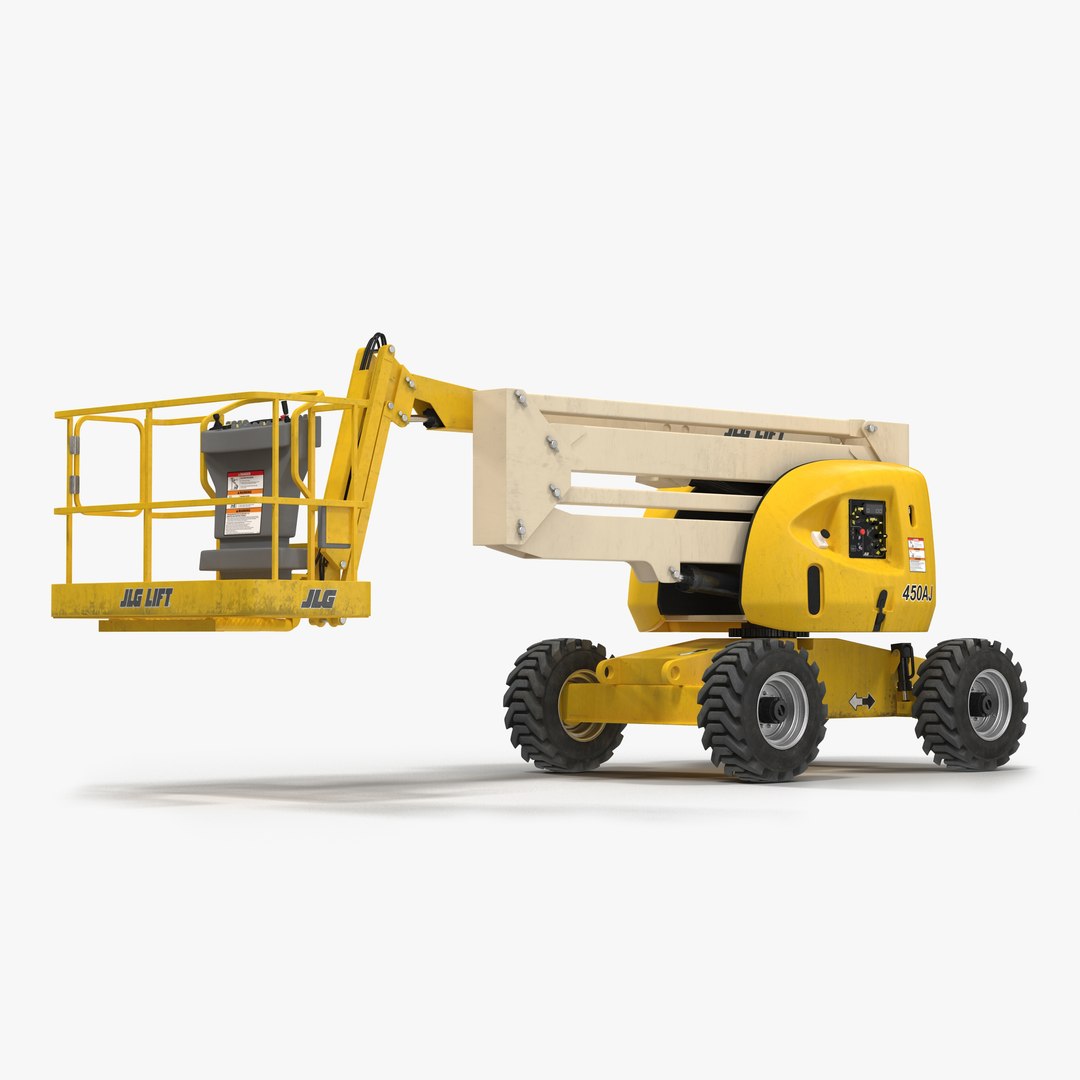 Telescopic Boom Lift JLG 450AJ Yellow 3D model preview