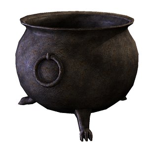 Medieval Cauldron, Low Poly