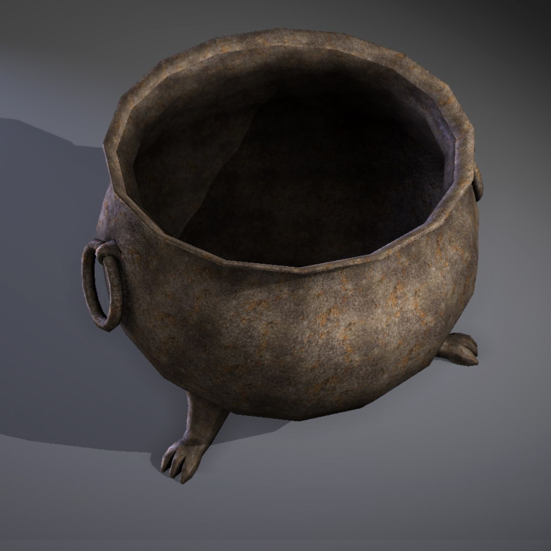 3d medieval cauldron model