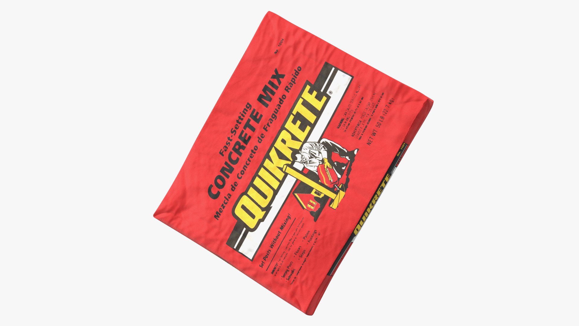 Cement Packaging Quikrete 50 Lb Red 3D Model TurboSquid 2137106