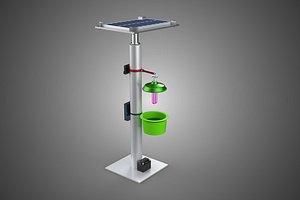 SOLAR POWERED UV LED LIGHT LAMP INSECT TRAP CATCHER PEST CONTROL