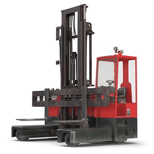3D model Side Loader Forklift Combilift ESL5080 Red Rigged for Maya