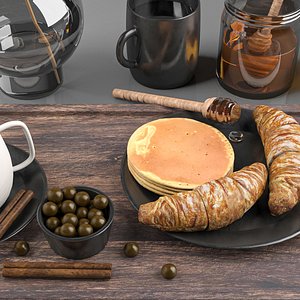 croissant decoration food 3D model