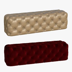 Chesterfield Realistic Leather Bench 3D model