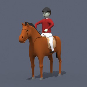cartoon horsemanship 3D model
