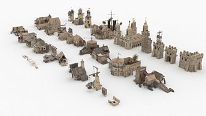 Medieval Seaport Town 3D Asset Pack