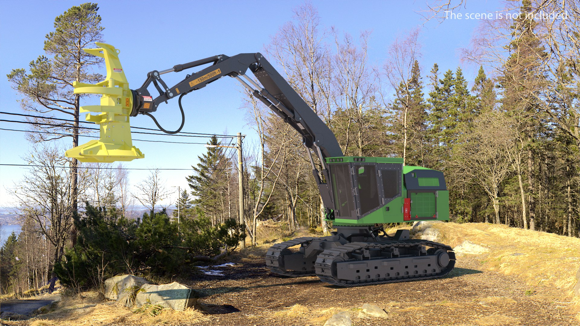 Tracked Feller Buncher 3D model preview