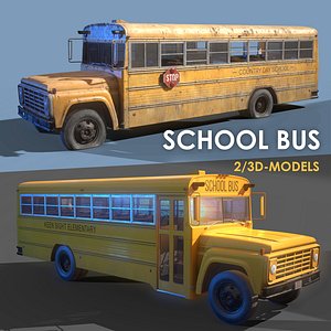 School Bus mid-poly 3D model 3D model