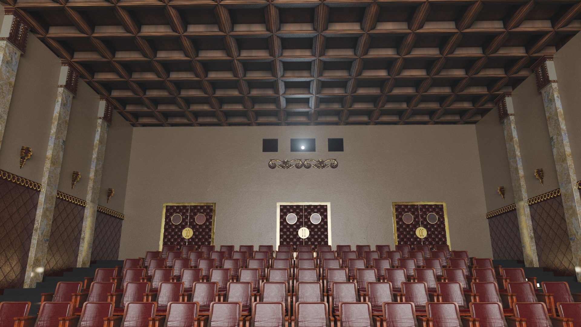 3D Movie Theater Classic Interior Model - TurboSquid 2204480