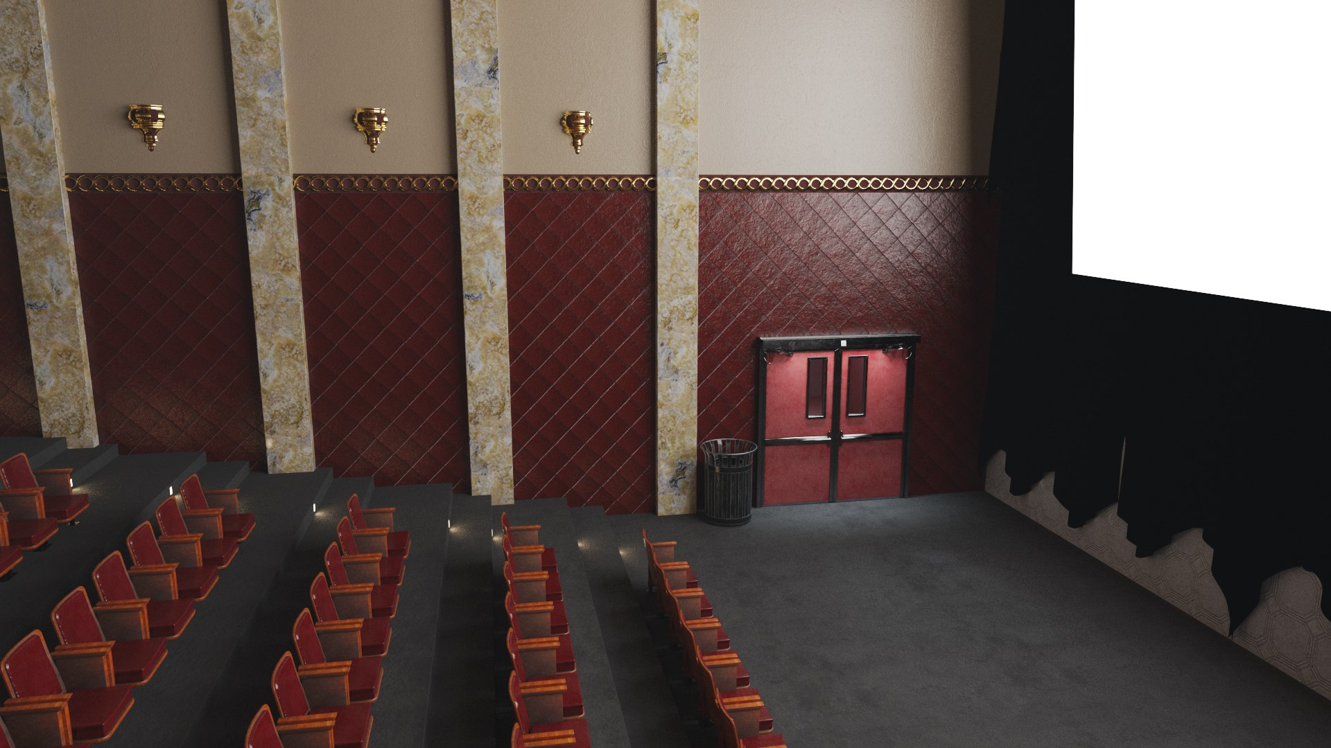 3D Movie Theater Classic Interior Model - TurboSquid 2204480