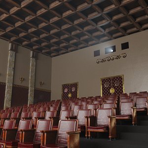 3D Movie Theater Classic Interior model
