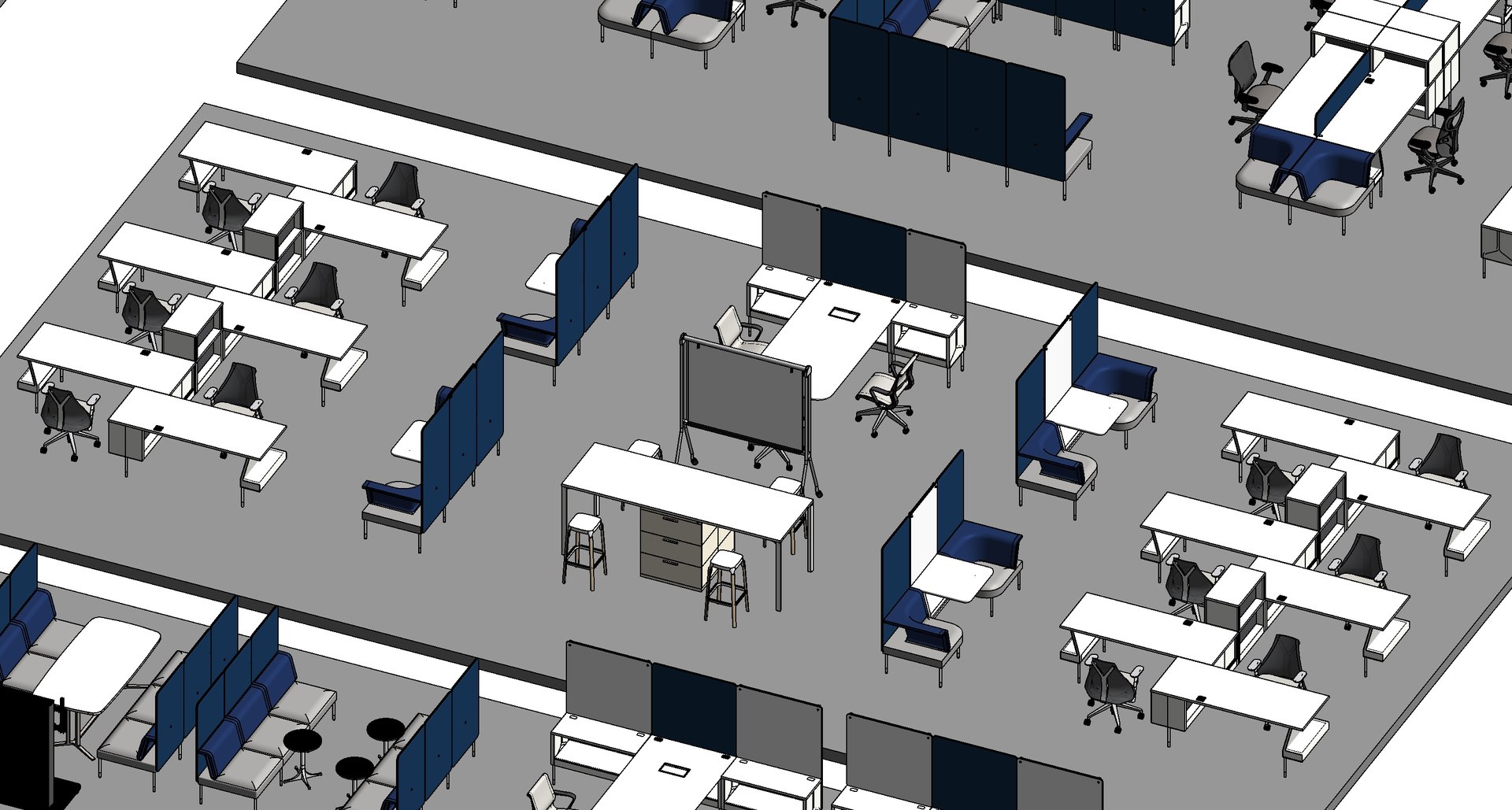 Office Layout Interior Revit Family 3D - TurboSquid 2279494