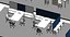 Office layout interior revit family 3D