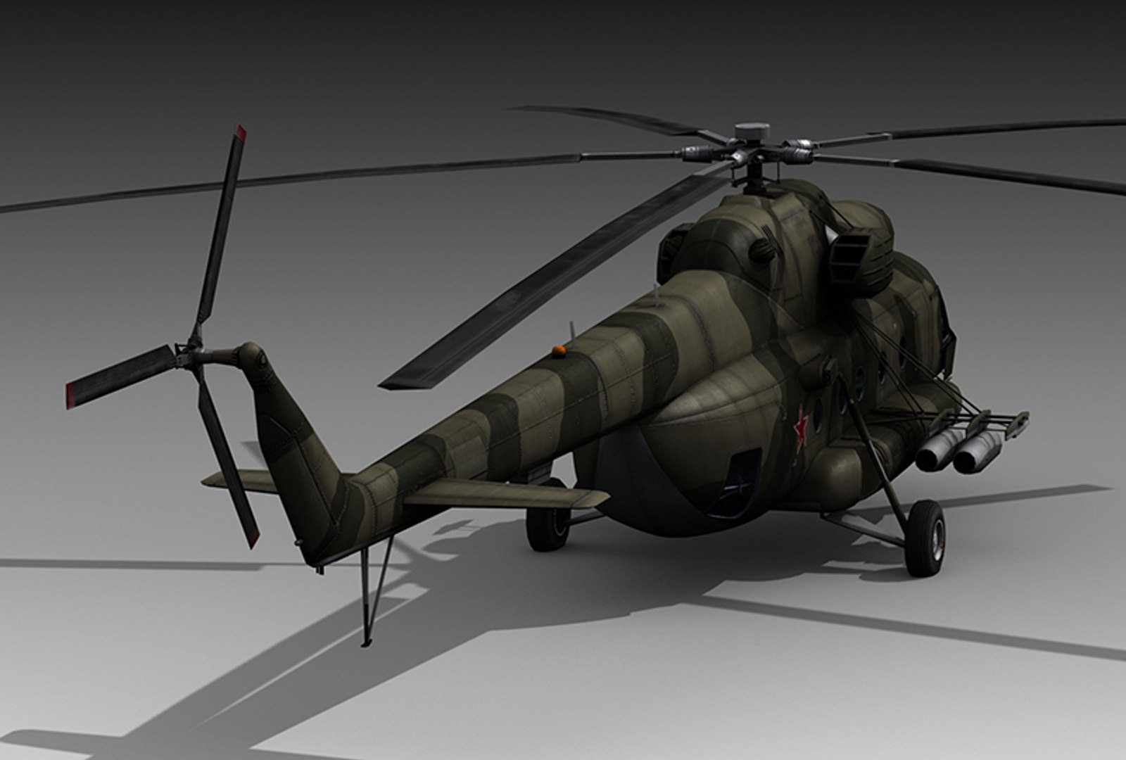 Mil Mi17 Helicopter 3d Obj