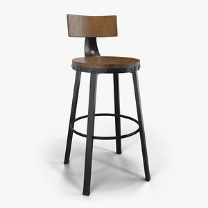 Bar Stool Brown Black 3D model