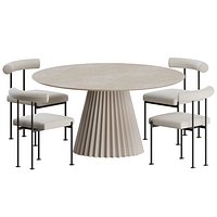 Qua-ndo Chair Plisse Table by MIDJ