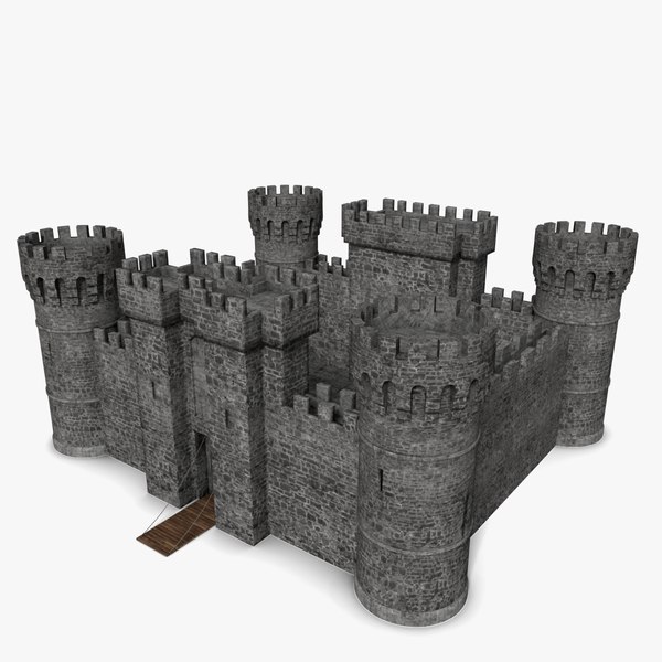 medieval castle tower 3d model