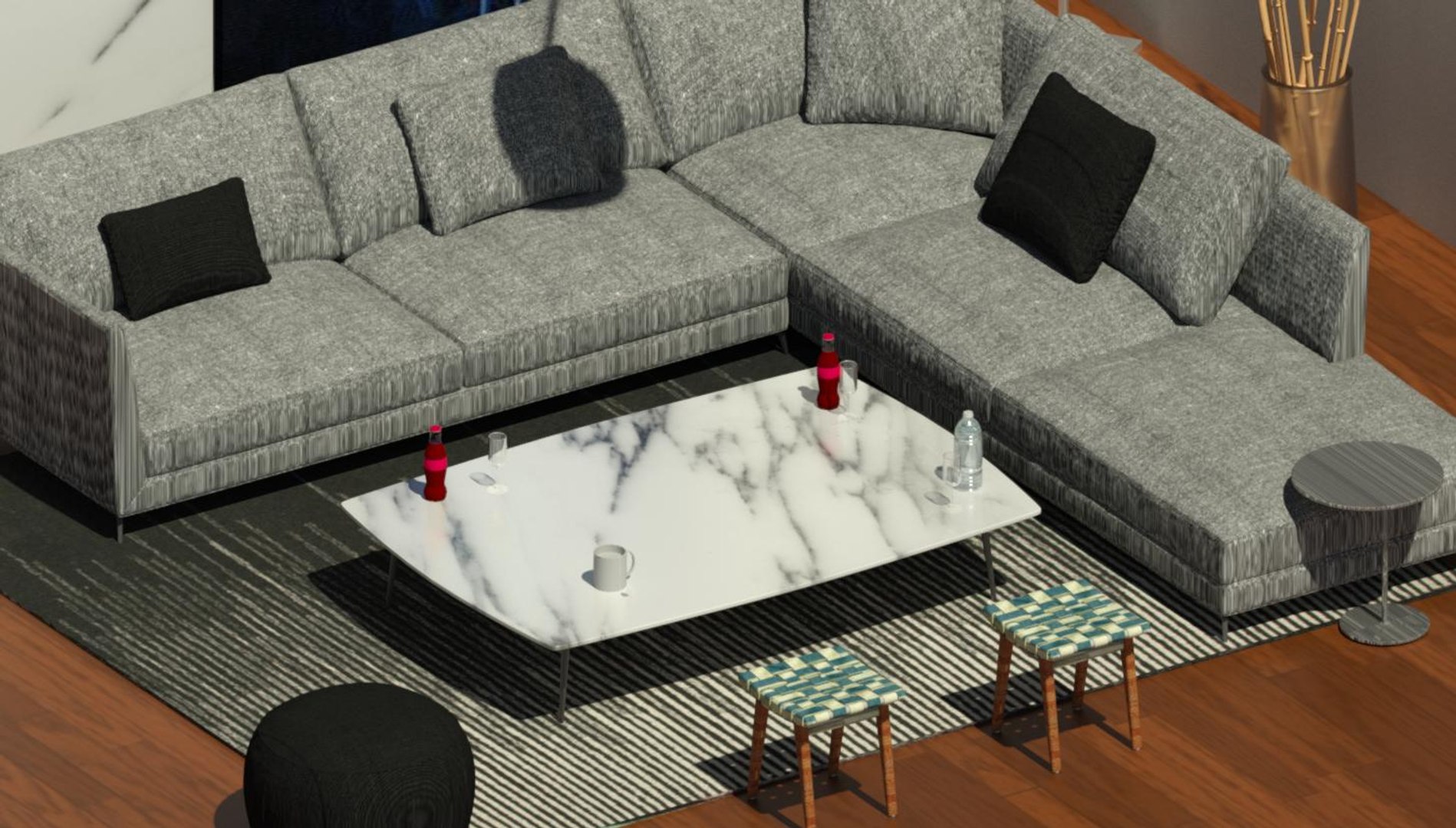 modelo 3d Revit 2017 juego de sala familiar TurboSquid 1474720