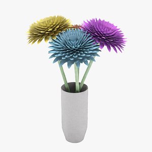 flowers cushion chrysanthemim 3D model