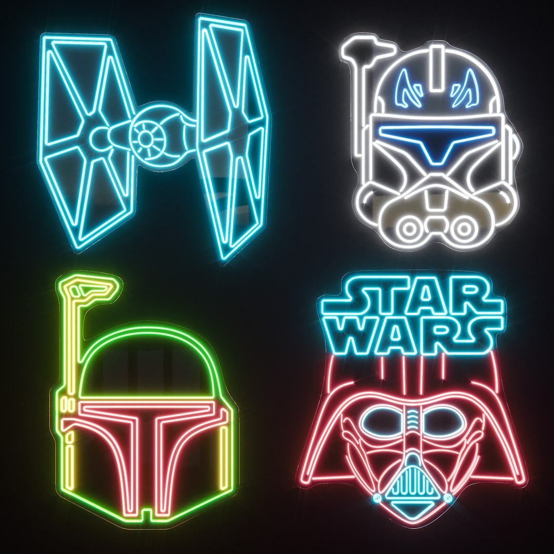Neon Set 45 3D Model - TurboSquid 2090517