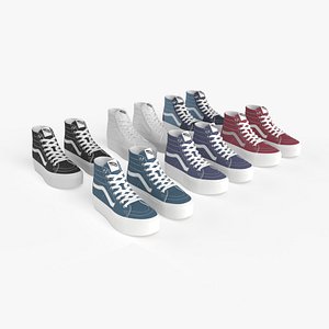 3D model Vans Sk-Hi Shoe Collection Low-poly