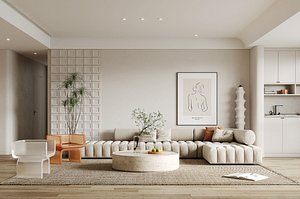 3D model G13-Wabi-Sabi Style  Living room