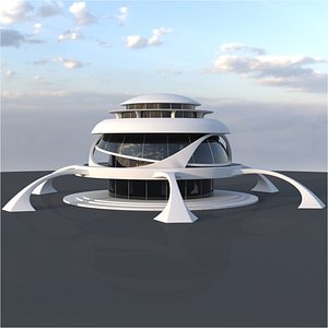 Sci-Fi Futuristic Building Concept4 3D model
