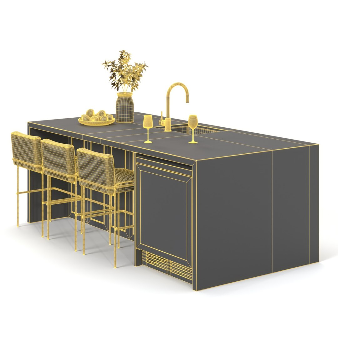 Kitchen Island Countertop 06 Model - TurboSquid 2205518