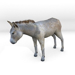 low-poly donkey 3d model