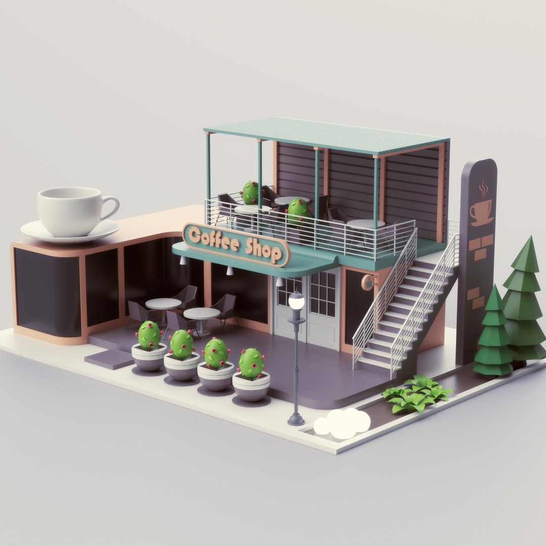 Mini Cafe 3D model - TurboSquid 1954126