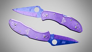 3D Knife 9 Purple Heart FT model