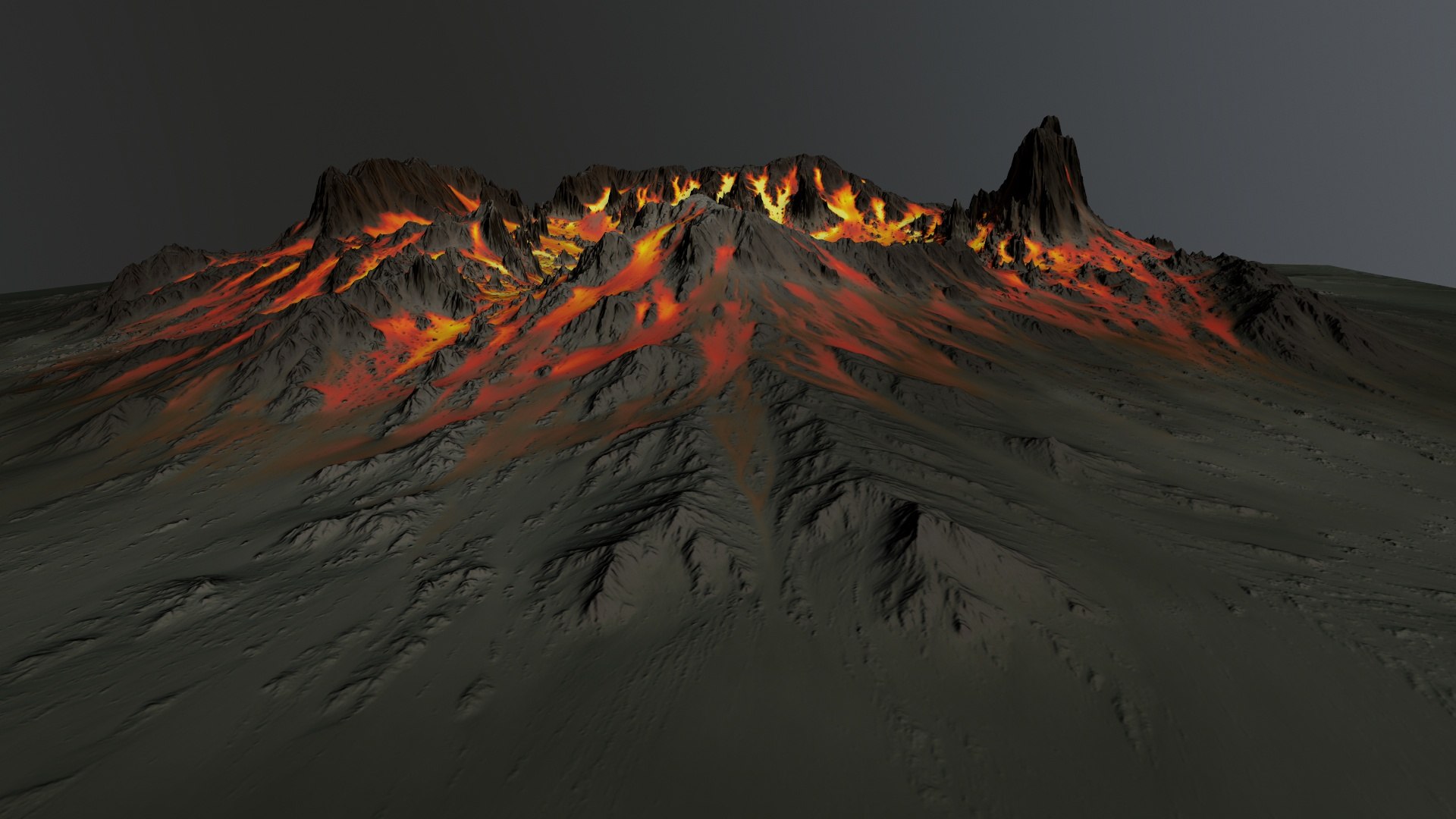 Volcano Terrain 3D Model - TurboSquid 1802532