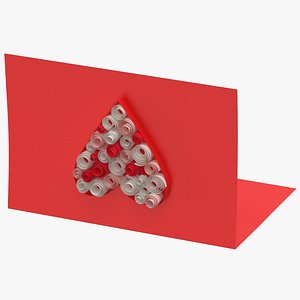 valentines card 01 laying 3D model