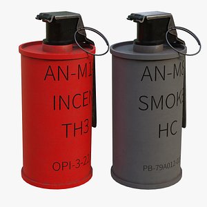 M14 and M8 hand grenades 3D model