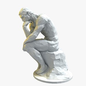 The Thinker Statue Stylized