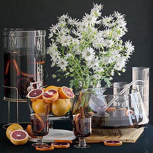 Decorative set with grapefruit