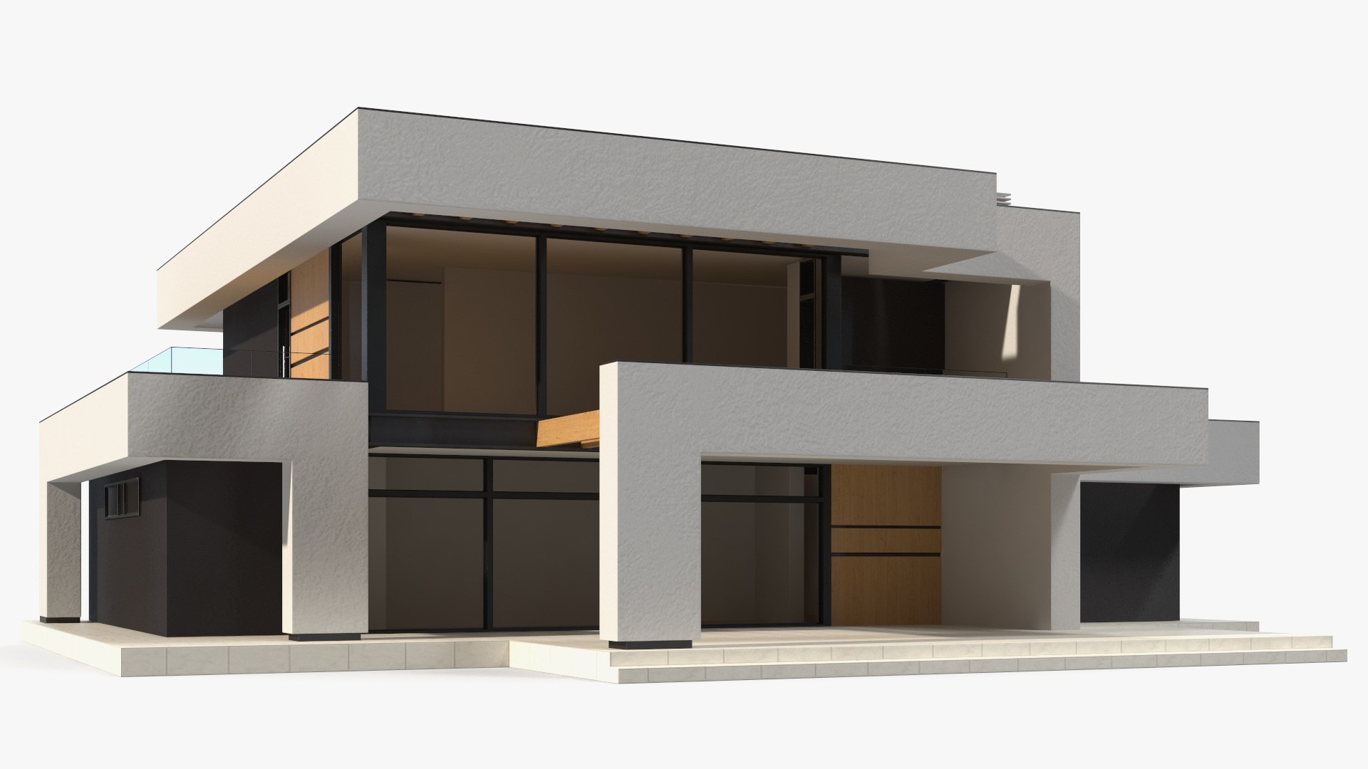 Modern House White 3D model preview