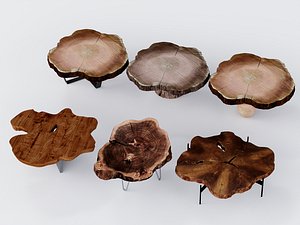Live Edge Tree Slab Solid Wood Coffee Table Pack