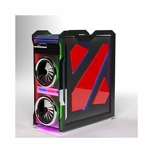 modern gaming computer case for game clubs rooms and centres 3D