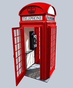 classic english phone booth 3d model